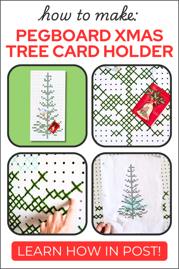 Pegboard Christmas Tree Card Holder