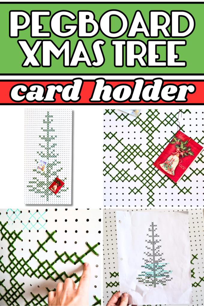 Pegboard Christmas Tree Card Holder