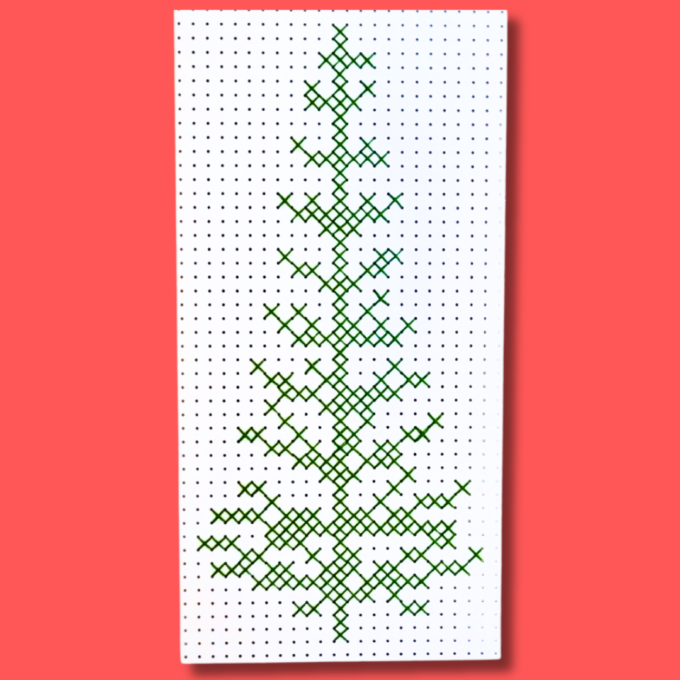 Pegboard Christmas Tree Card Holder