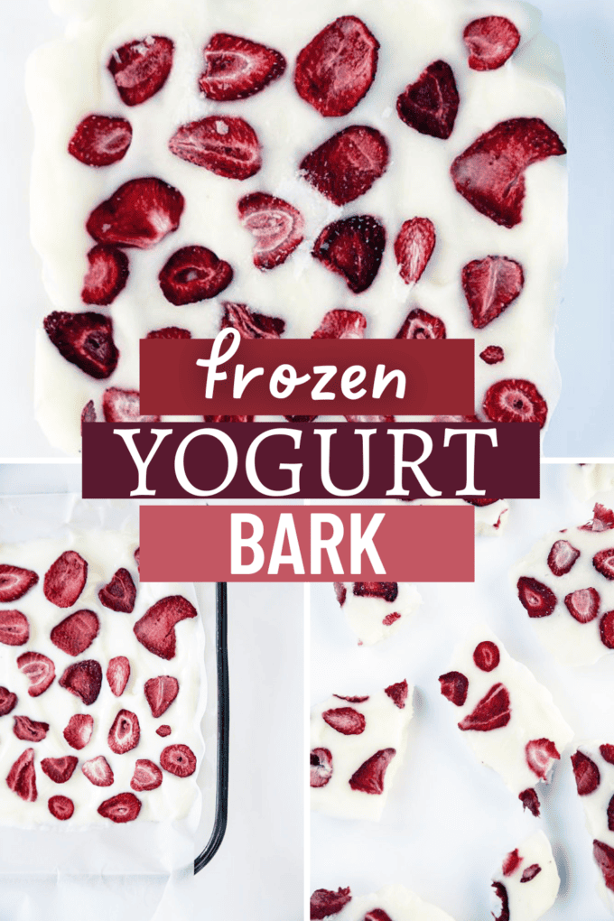 Frozen Strawberry Vanilla Yogurt Bark Recipev
