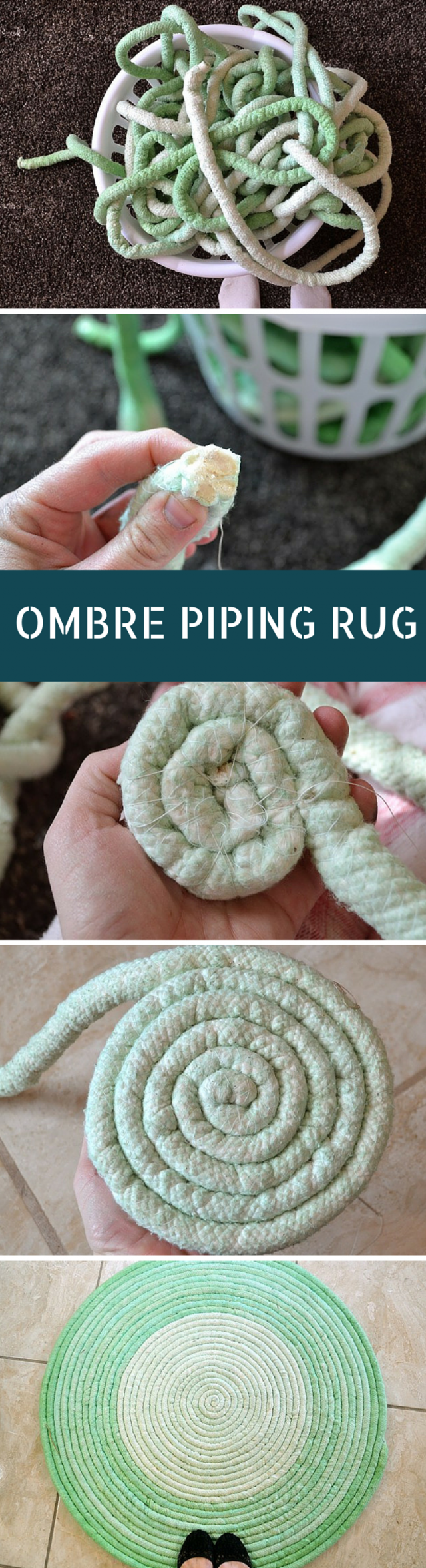 DIY Ombre Cotton Piping Rug