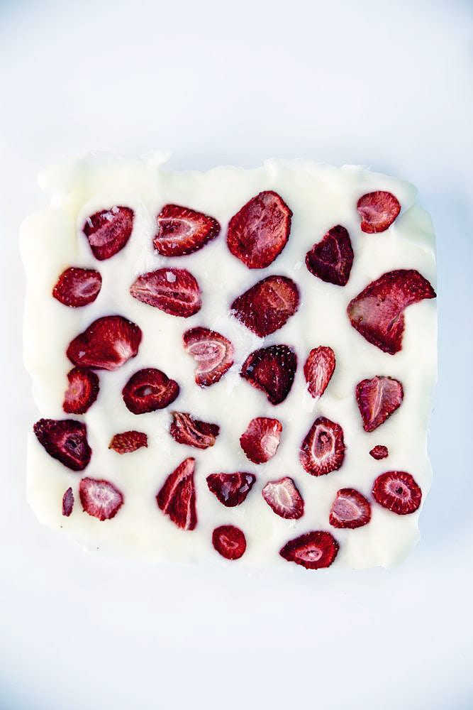 Frozen Strawberry Vanilla Yogurt Bark Recipe