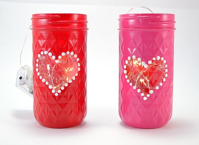DIY Valentine Heart Mason Jar Luminaries