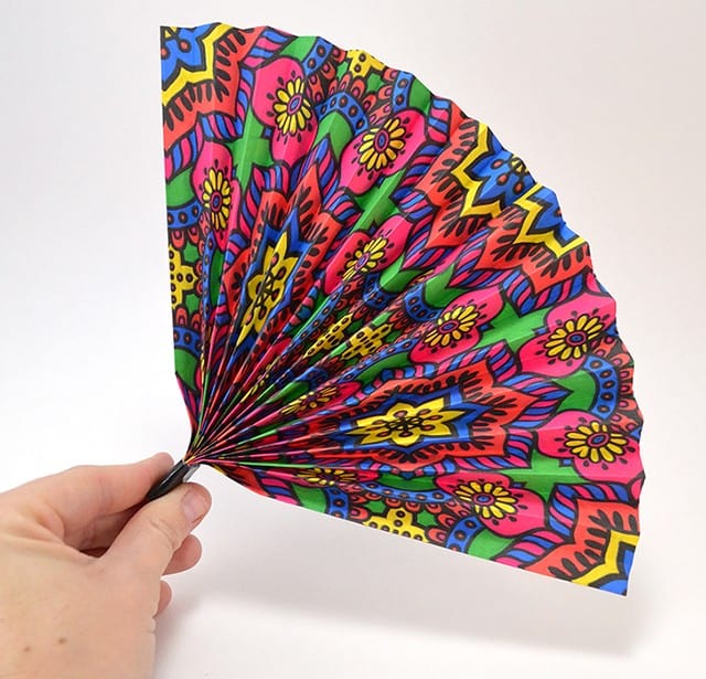 DIY Adult Coloring Pages Paper Hand Fans