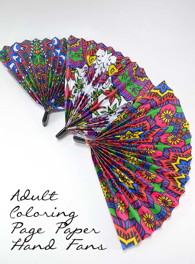 Adult Coloring Pages Paper Hand Fans | Mom Spark - Mom Blogger