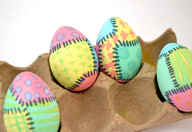 Rag Quilt Easter Egg Decorating