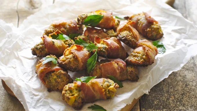 Bacon-Wrapped Stuffing Bites