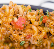 One Skillet Cheesy Sausage Mac Recipe