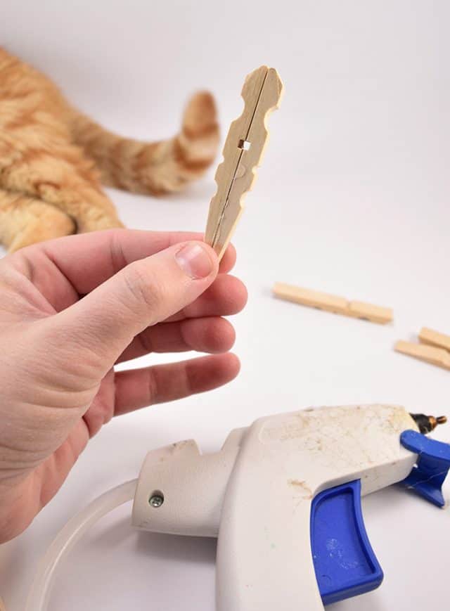 DIY Glitter Clothespin Snowflakes Craft