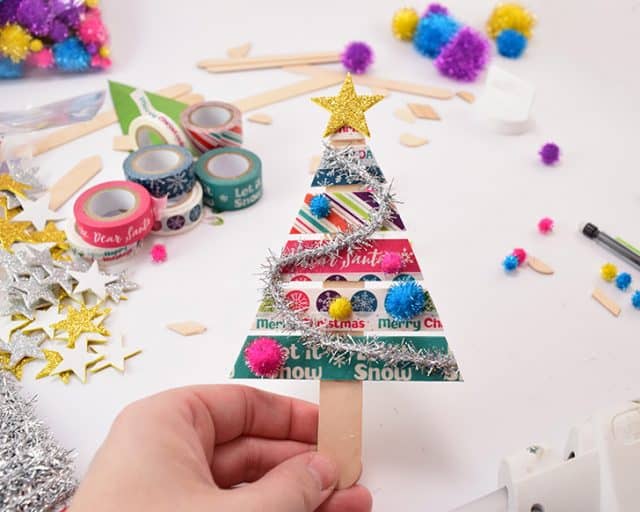 Popsicle Stick Christmas Tree Ornaments