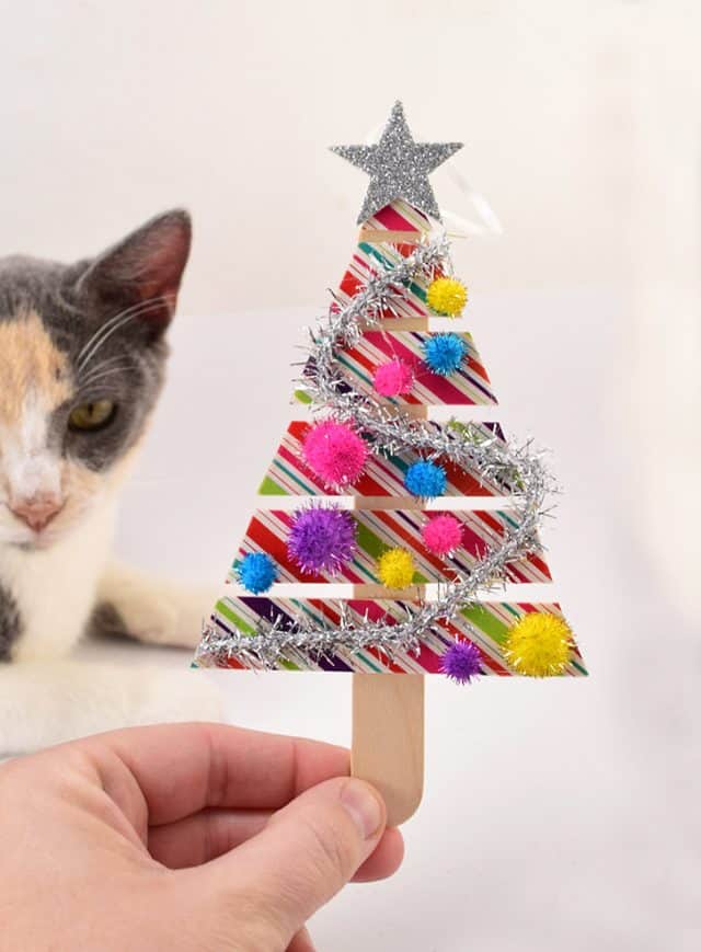 Popsicle Stick Christmas Tree Ornaments