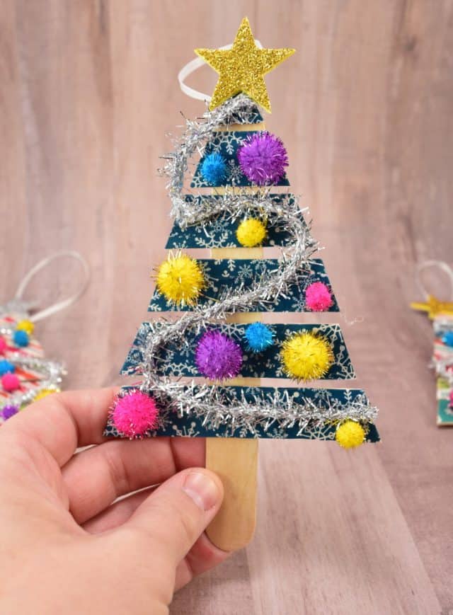 Popsicle Stick Christmas Tree Ornaments