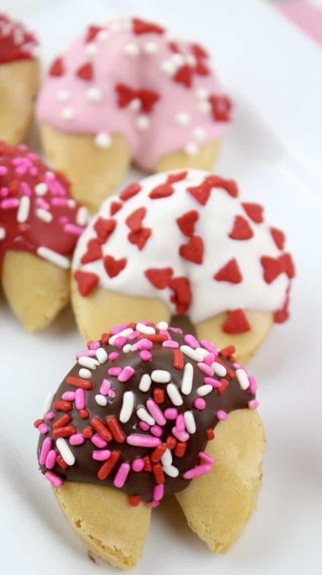 Chocolate-Dipped Valentine Fortune Cookies Recipe