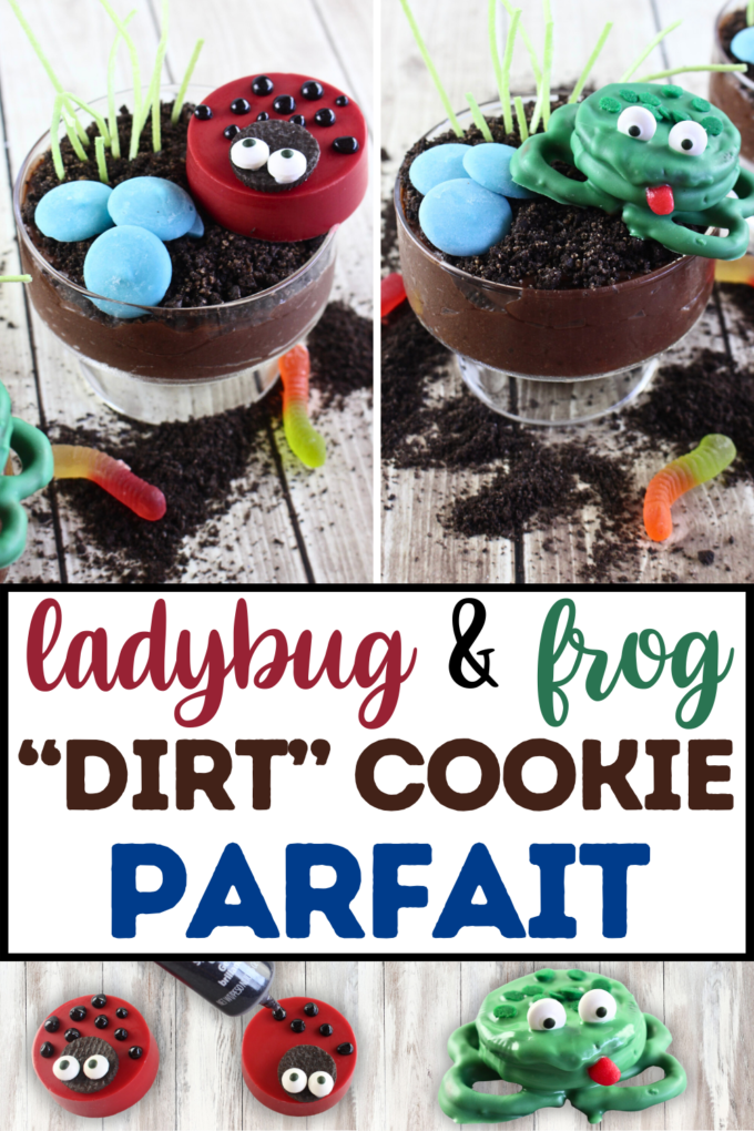 Ladybug and Frog "Dirt" Cookie Parfait