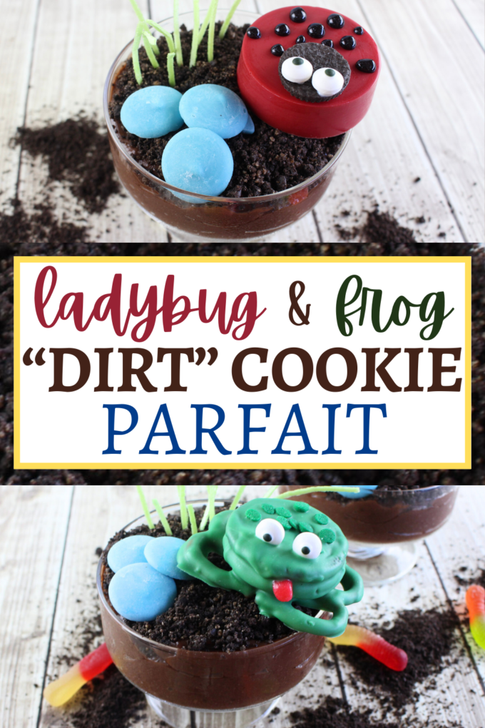 Ladybug and Frog "Dirt" Cookie Parfait