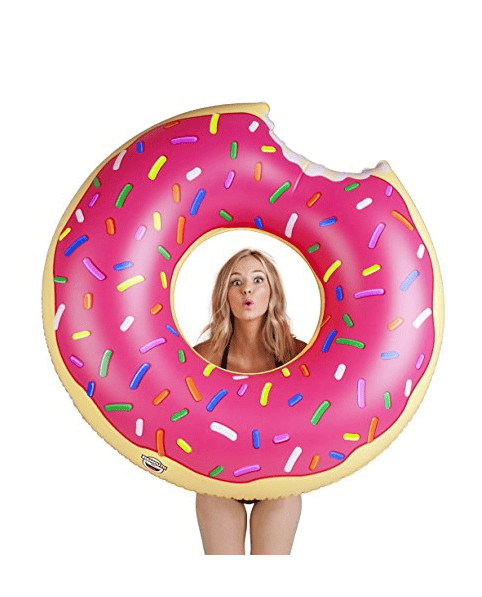 We've already shared a bunch of one-piece swimsuits moms are buying on Amazon right now. Now I'm here to share with you 17 awesome pool floats you need to bring to the pool this summer with this Giant Pink Donut Tube Float￼