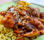 Crock-Pot Slow Cooker Orange Chicken Recipe! Chicken breast, orange marmalade, BBQ sauce and soy sauce slow cooked to perfection!