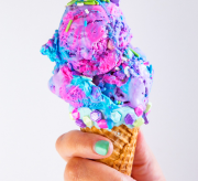 Whether it's in a cone or sundae style, this easy homemade mermaid ice cream cone recipe is full of neon color, sprinkles, and magic that is just perfect for a birthday party or just because you love mermaids.