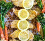 One Sheet Lemon Parmesan Chicken & Veggies Pin