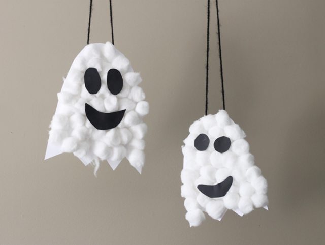 Halloween Preschool Puffy Ghost Craft