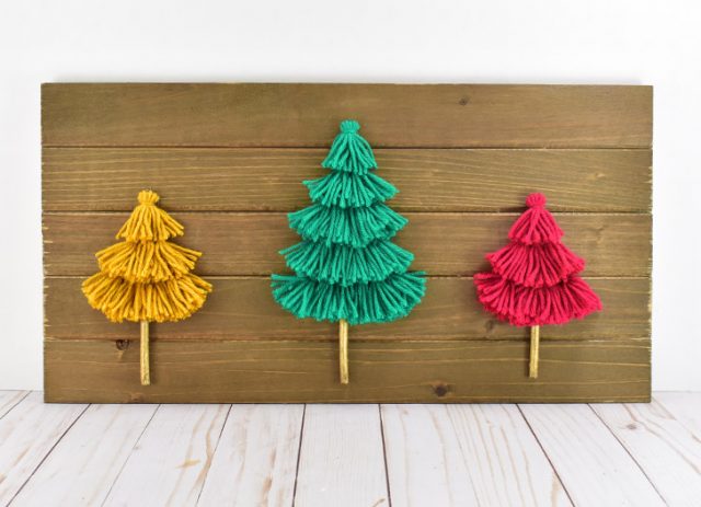 Easy Tassel Christmas Tree Art DIY Craft