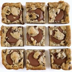 Peanut Butter Cup Chocolate Chip Cookie Bars - Cropped