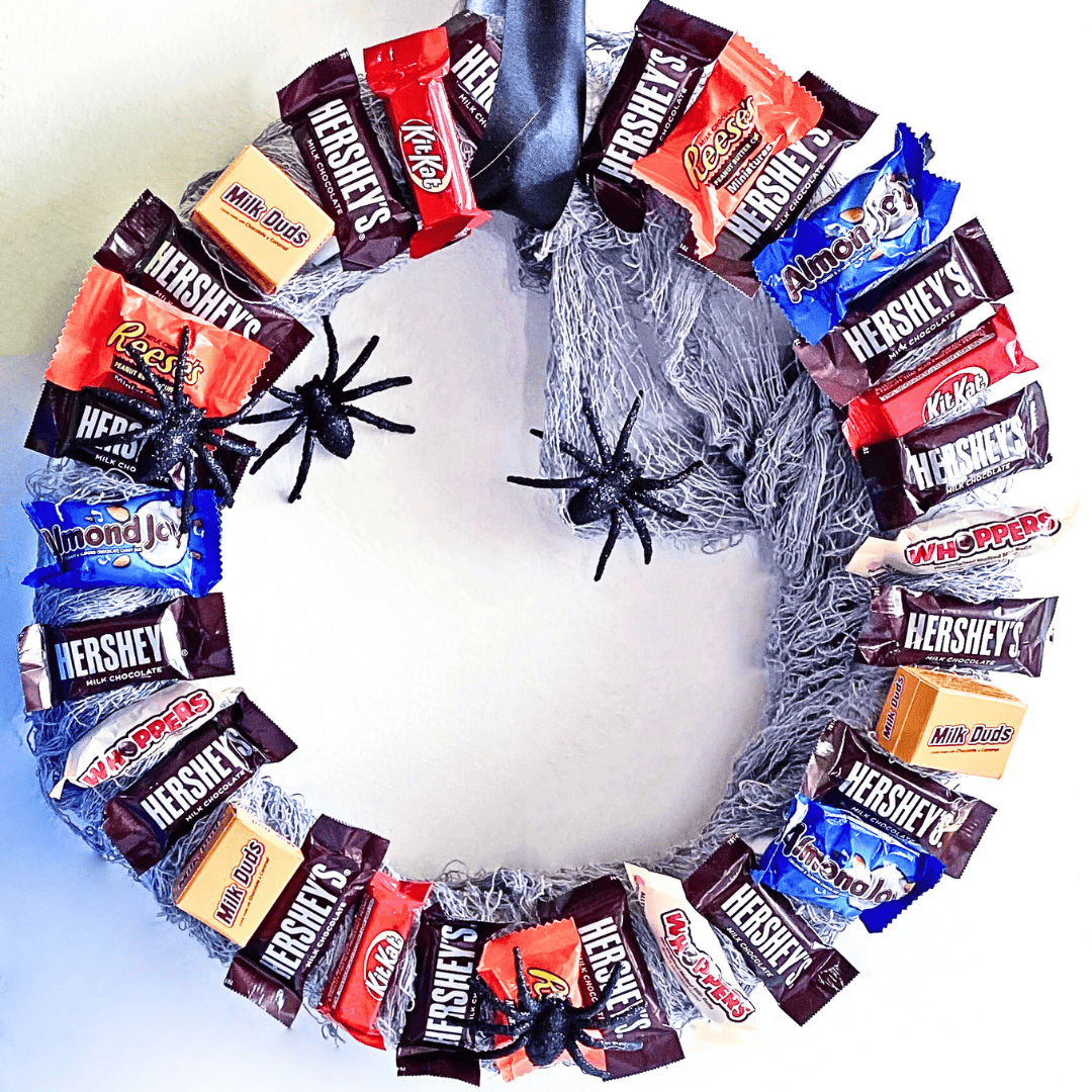 DIY Halloween Candy Wreath Craft Mom Spark