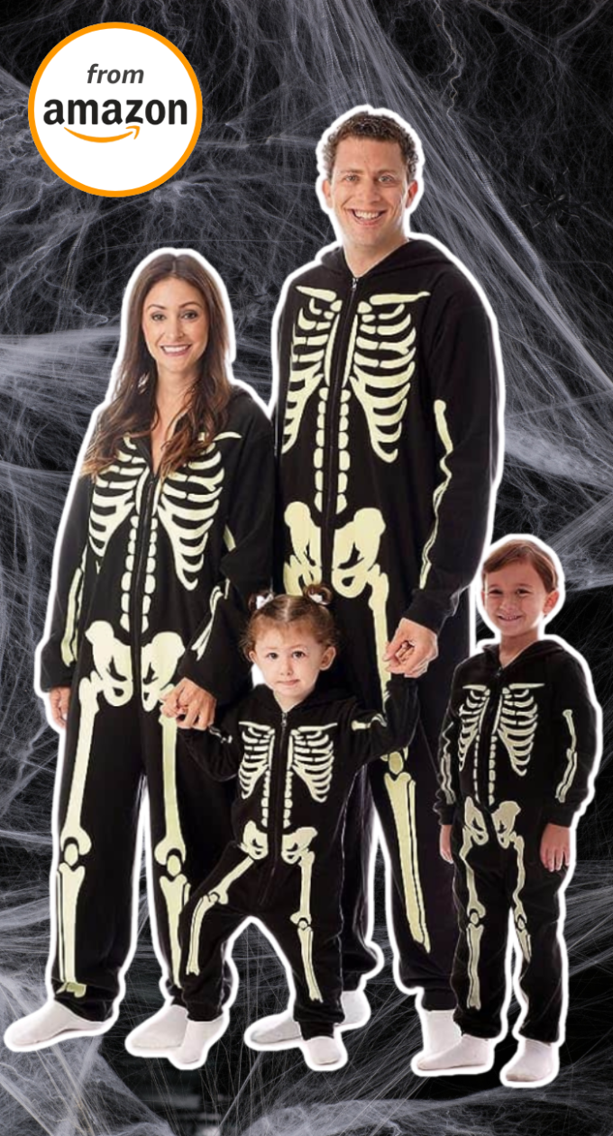 Glow in The Dark Skeleton Jumpsuit Family Halloween Costume