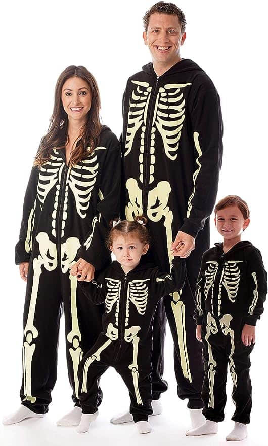 Glow in The Dark Skeleton Jumpsuit Family