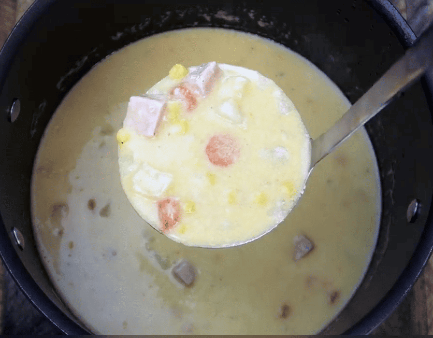Easy Ham and Potato Cheesy Soup Recipe Mom Spark