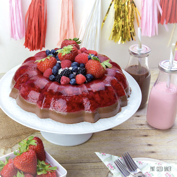 Strawberry Chocolate Jello Mold