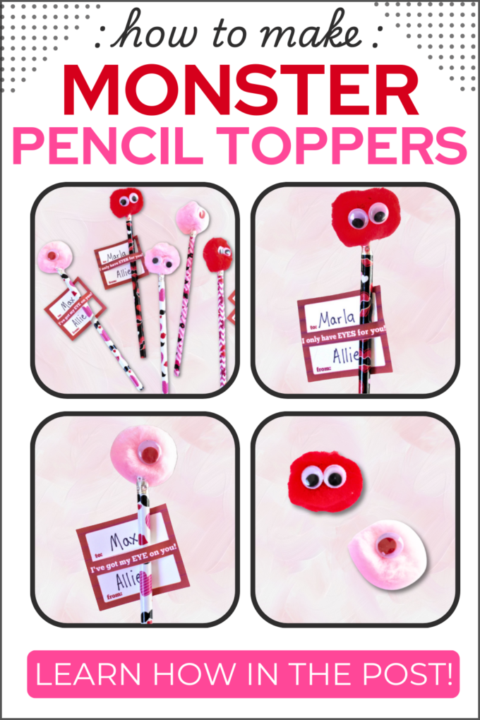 Valentine Monster Pencil Toppers