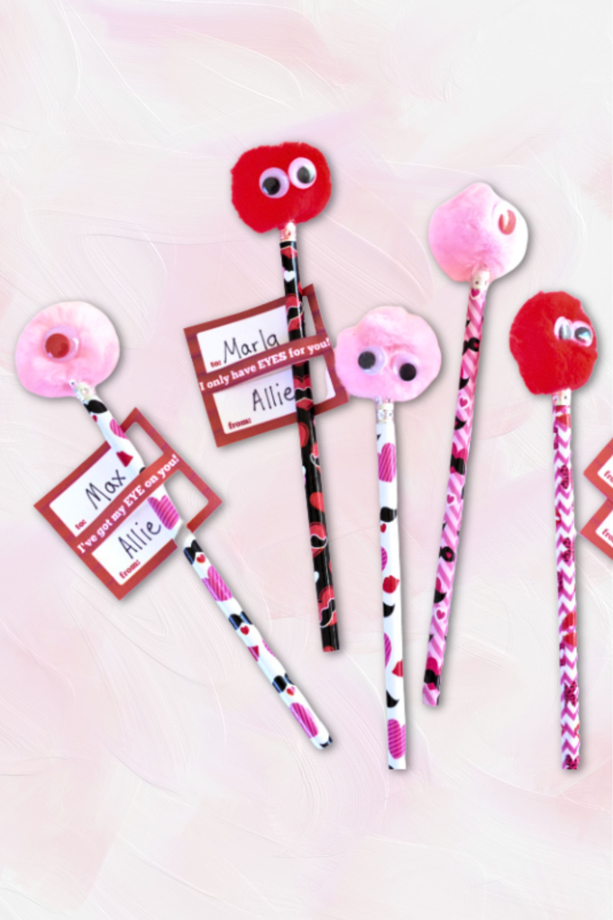 Valentine Monster Pencil Toppers